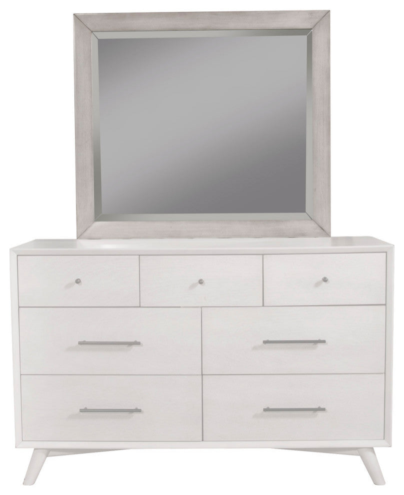 Flynn Mid Century Modern Mirror, Gray