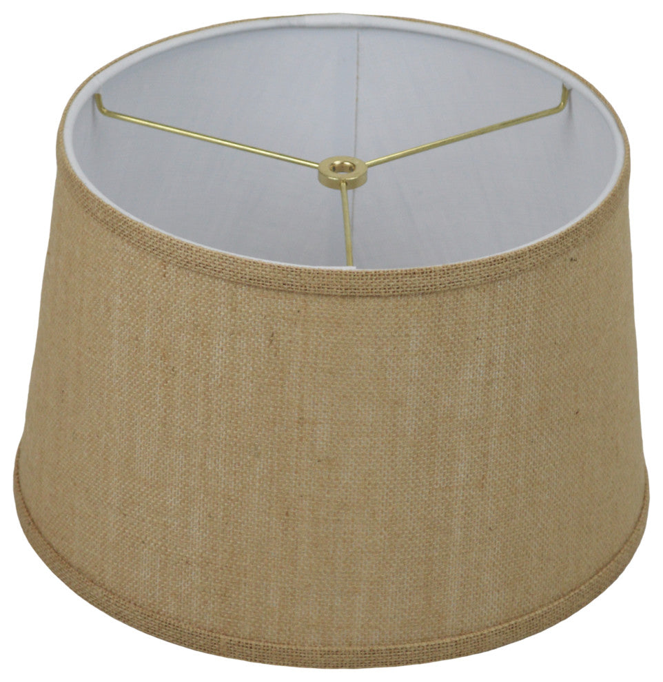 Fenchel Shades 11"x13"x8" Brass Spider Attachment, Empire Lamp Shade, Burlap Nat