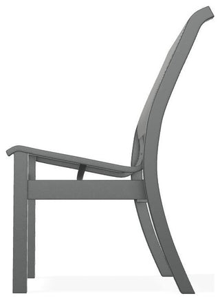Leeward Sling Stackable Outdoor Dining Chair, Alloy/Graphite