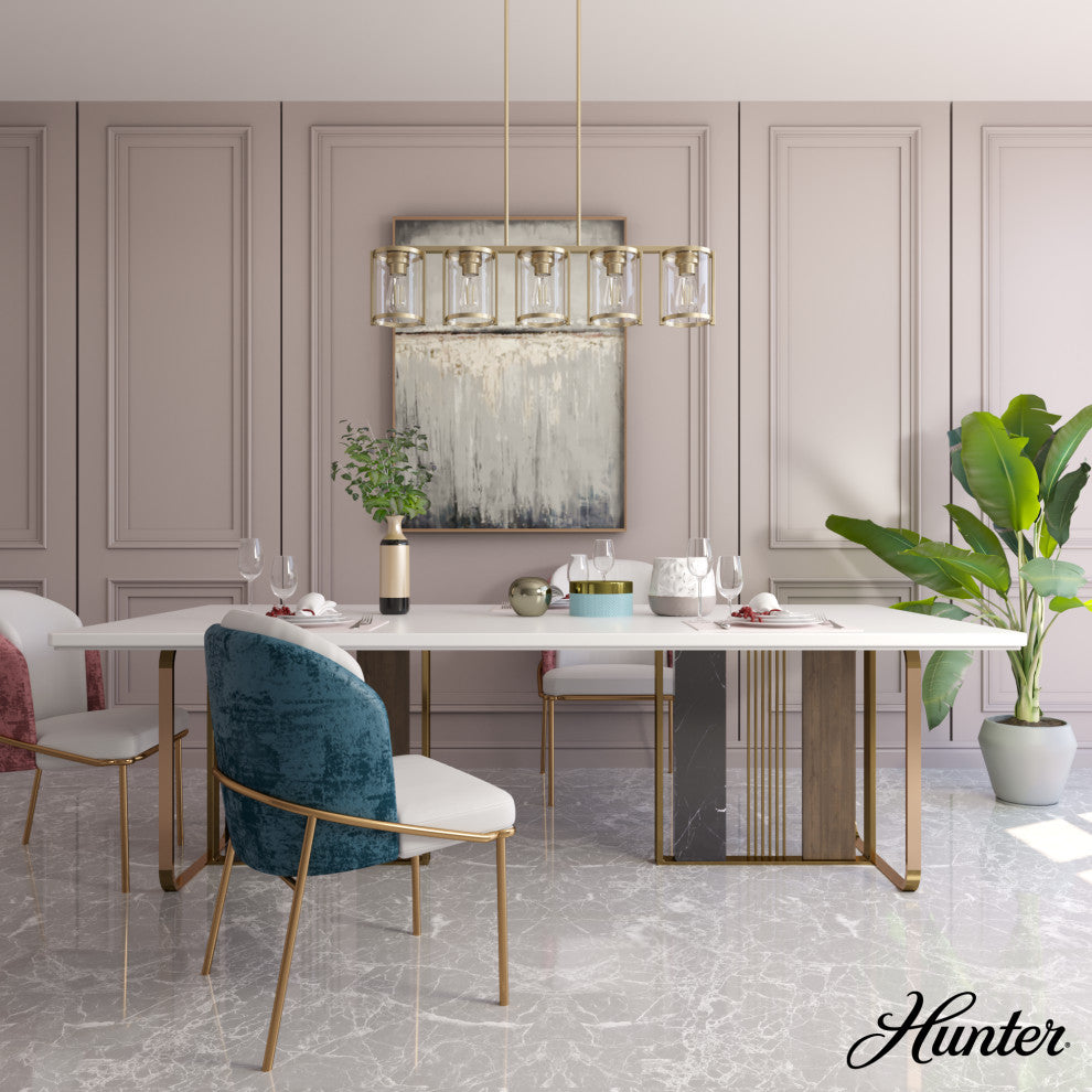 Astwood Alturas Gold With Clear Glass 5 Light Chandelier Ceiling