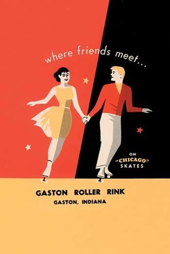 Where Friends Meet? on "Chicago" Skates- Gallery Wrapped Canvas Art 28" x 42"