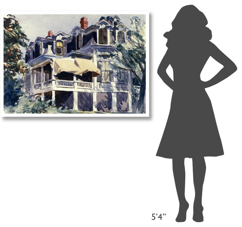 "The Mansard Roof, 1923" Digital Paper Print by Edward Hopper, 46"x33"