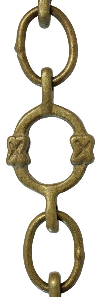 RCH Hardware Brass Round Chandelier Chain, Various Finishes, 2 Sizes, Antique Br