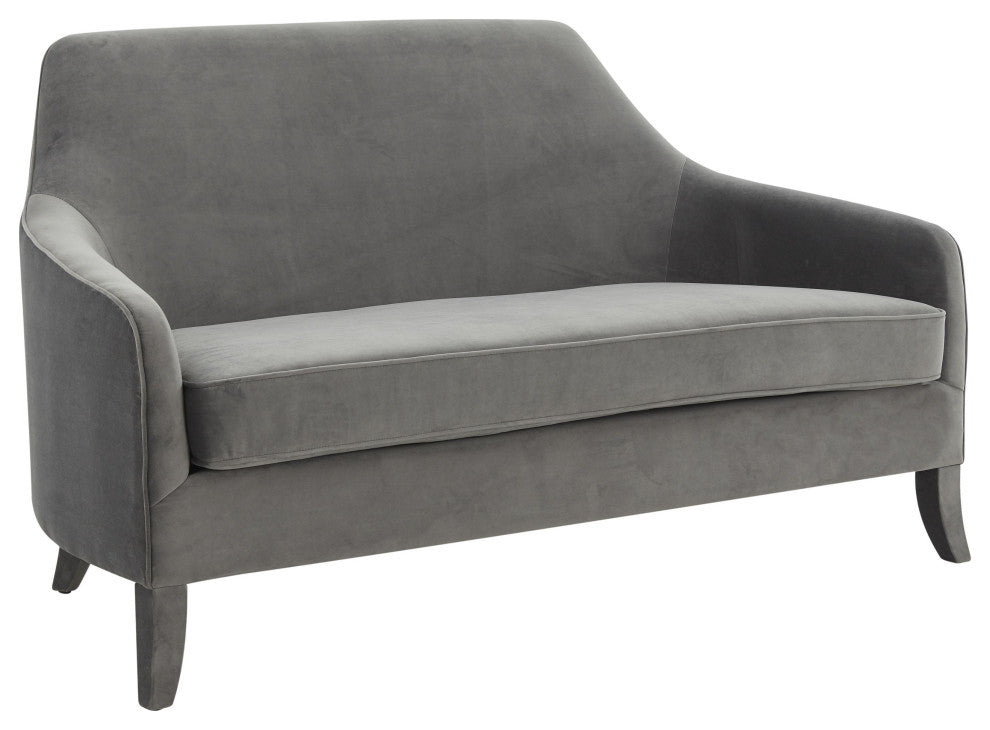 Neveah Gray Velvet Loveseat