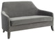 Neveah Gray Velvet Loveseat