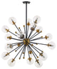 Constellation Clear Glass and Brass Ceiling Light Pendant Chandelier