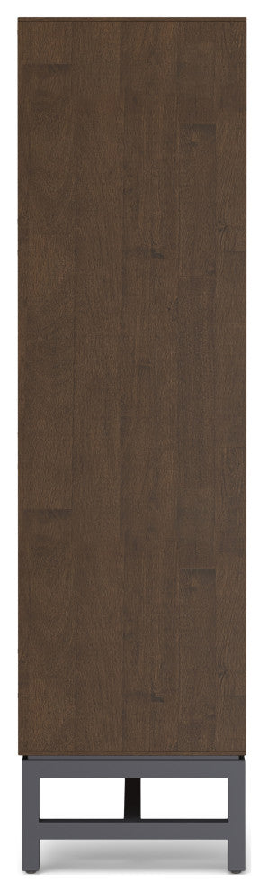 Banting Solid Hardwood 9 Cube Bookcase With Drawers, Walnut Brown