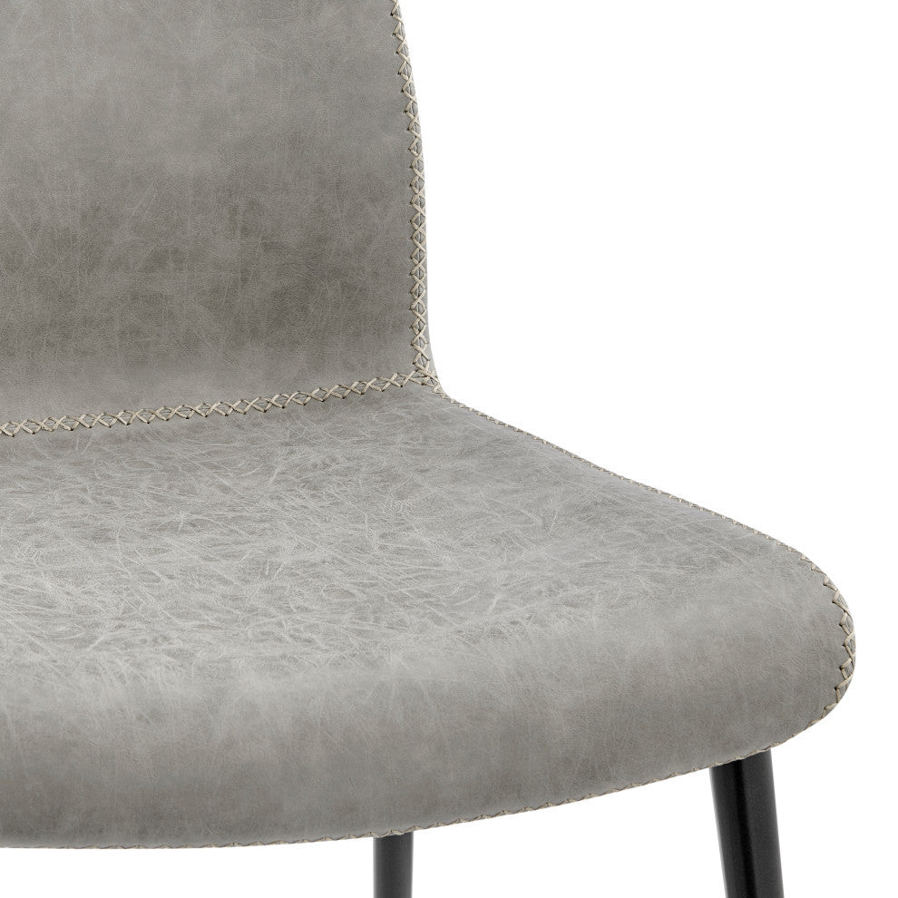 Jayden PU Dining Side Chair, Set of 2, Vintage Mist Gray
