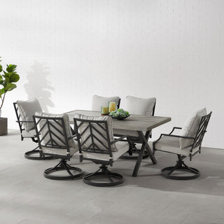 Otto 7Pc Outdoor Dining Set Table, 6 Swivel Chairs