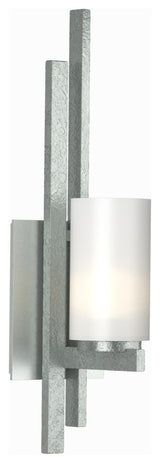 Ondrian 1 Light Sconce , Vintage Platinum, Opal Glass, Left Orientation