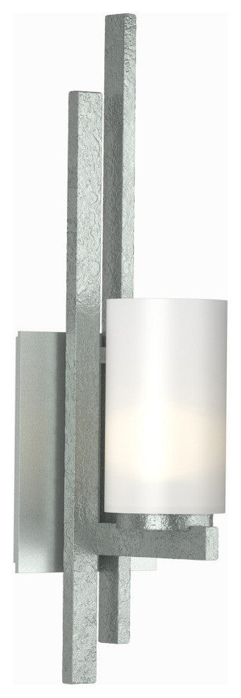 Ondrian 1 Light Sconce , Vintage Platinum, Opal Glass, Left Orientation