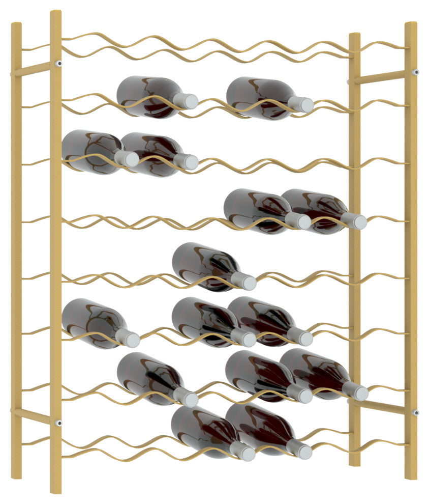 vidaXL Wine Rack for 48 Bottles Storage Wine Bottle Holder Stand Gold Metal