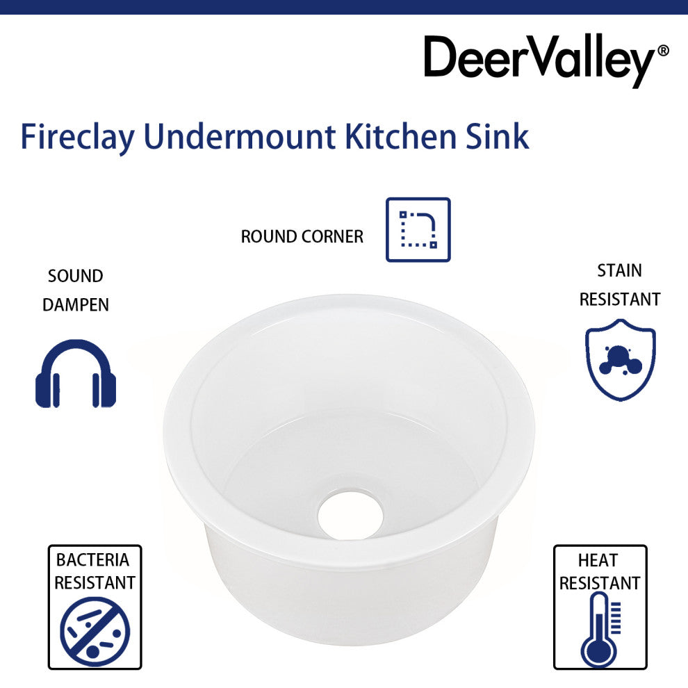 19"L x 19"W Undermount Fireclay Kitchen Sink with Sink Grid and Basket Strainer