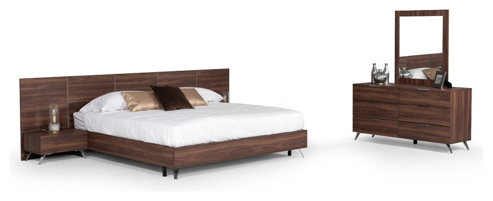 Nova Domus Brooklyn Italian Modern Walnut Bed, Queen