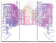 "Old City Street" Painting Metal Wall Art, 3 Panels, 36"x28"