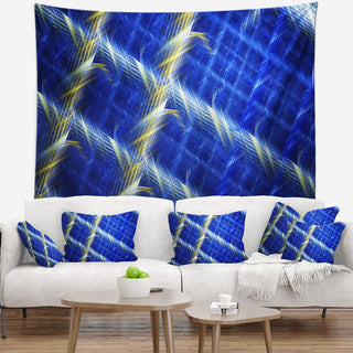 Blue Abstract Metal Grill Abstract Wall Tapestry, 39"x32"