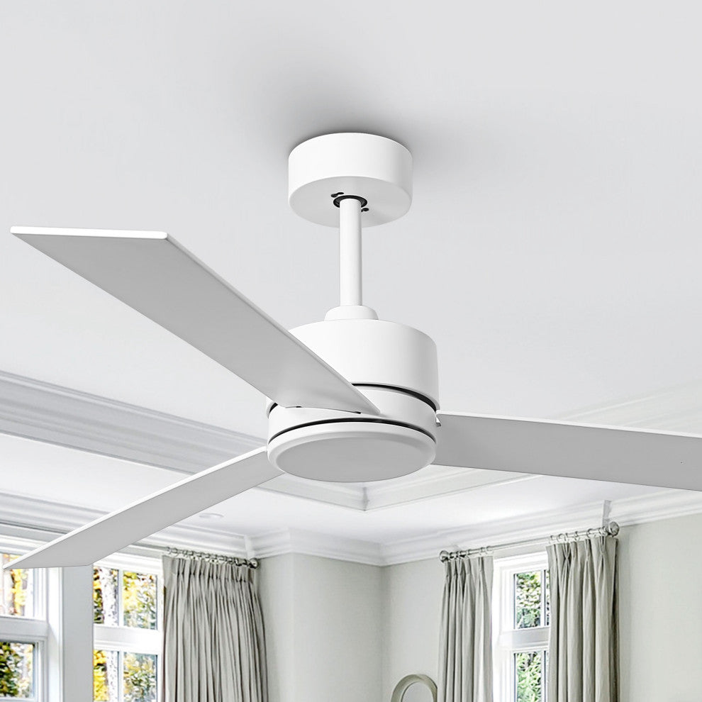 52 in White Modern Ceiling Fan without Light