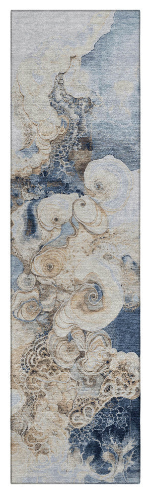 Machine Washable Indoor/Outdoor Chantille ACN1860 Denim 2'3" x 7'6" Runner Rug