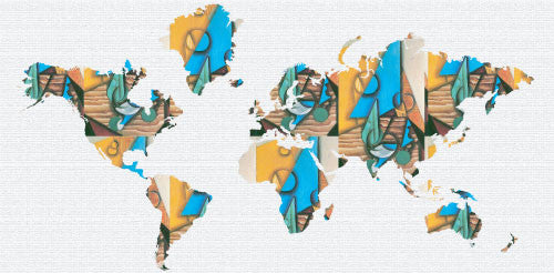 Studio Map Mural, Gris Bottle, Peel and Stick, 1 Panel, 124"x60"