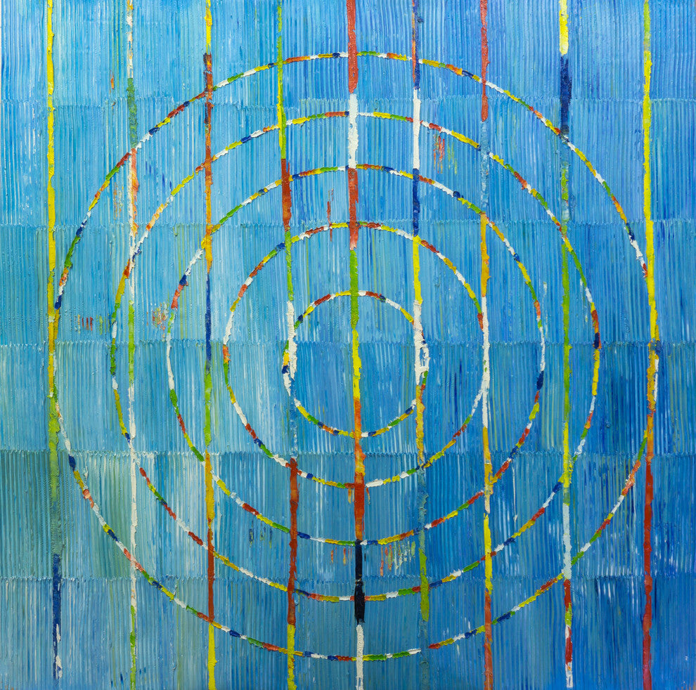 "Circles Blue" Wall Art, 40"x40"