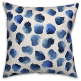 Blue Watercolor Dots 20x20 Throw Pillow