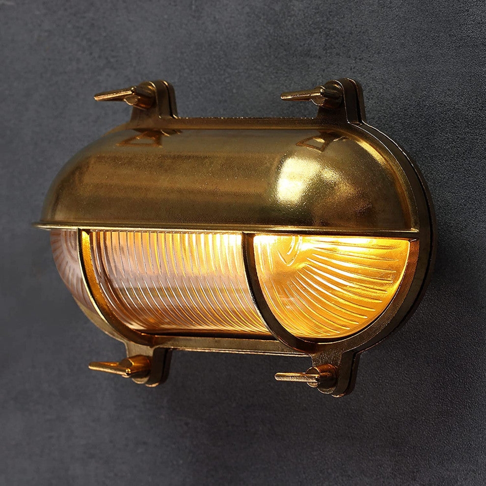 Oval Industrial Bulkhead Wall Sconce Waterproof Wall Light Fixture
