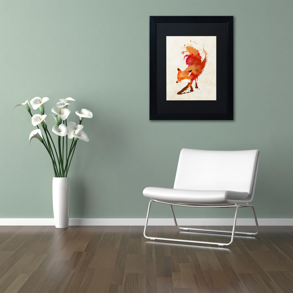 Robert Farkas 'Vulpes Vulpes' Art, Black Frame, Black Mat, 20x16