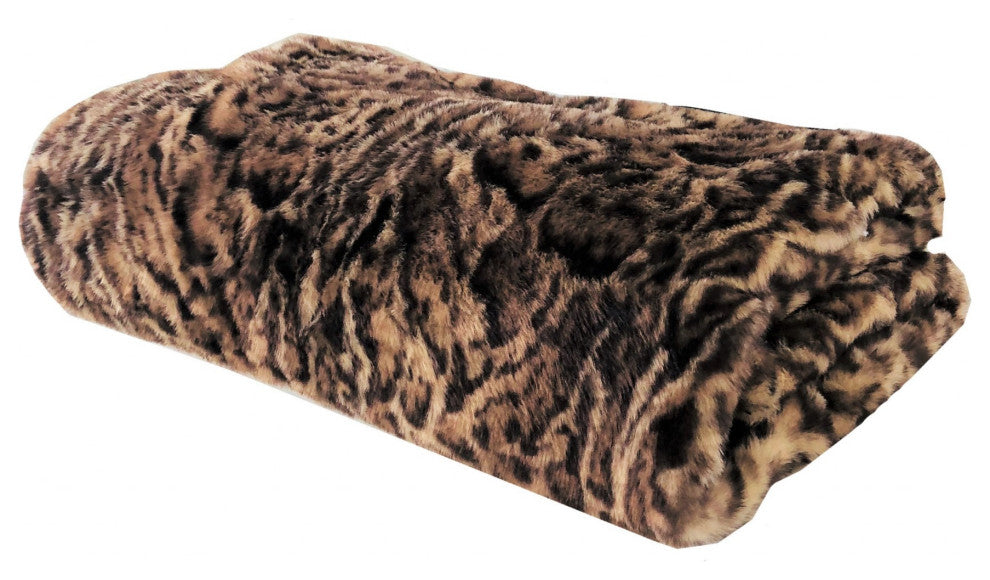 Luxurious Faux Fur Leopard Throw Blanket