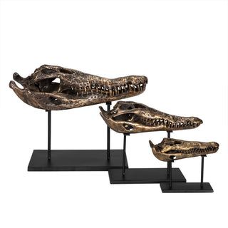 Brass Alligator On Stand, Small