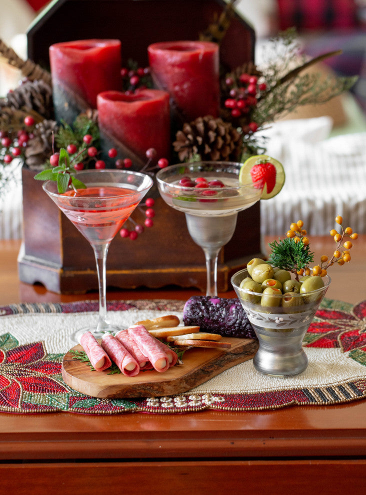 Pewter Vine Cosmos Glasses, Set of 2