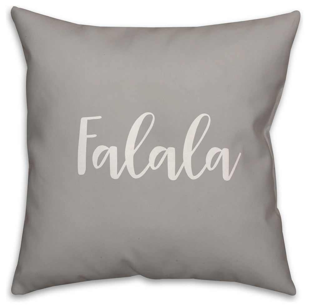 Falala, Gray 18x18 Throw Pillow Cover