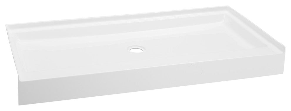 Voltaire 60"x32" Acrylic White, Single-Threshold, Center Drain, Shower Base