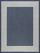 Elgin Transitional Striped Border Navy/Cream Indoor/Outdoor Area Rug, 8'x10'