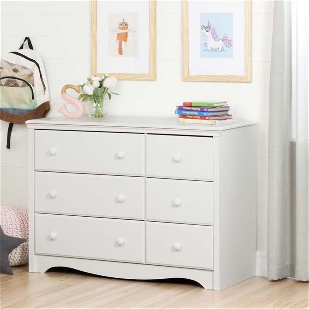 South Shore Angel 6 Drawer Changing Table Dresser in Pure White