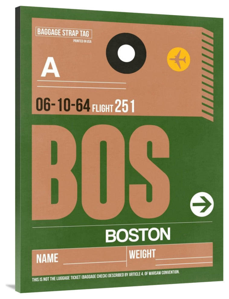 "BOS Boston Luggage Tag 1" Fine Art Print
