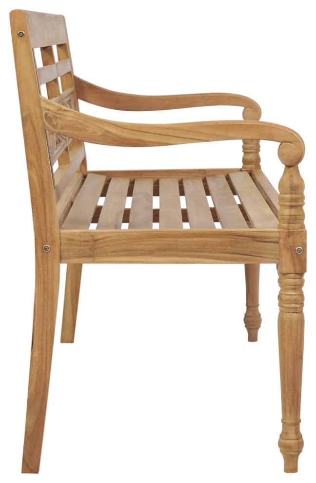 Vidaxl Batavia Bench With Anthracite Cushion 47.2" Solid Teak Wood