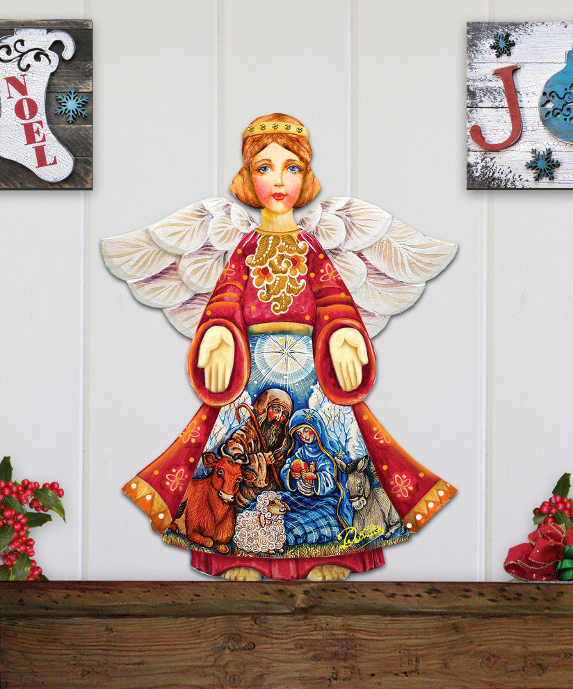 Nativity Christmas Angel Door Hanger