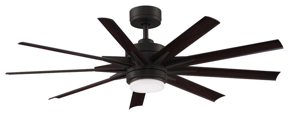 Odyn Ceiling Fan, Dark Bronze With Dark Walnut Blades, 56"