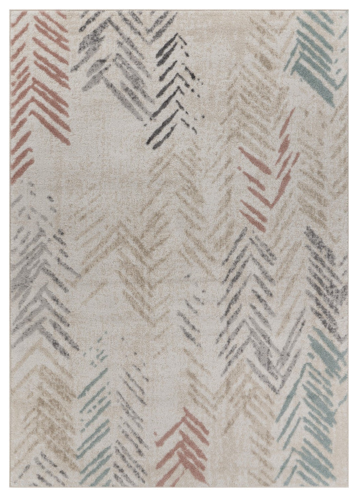5" x 7" Ivory Eclectic Arrows Area Rug
