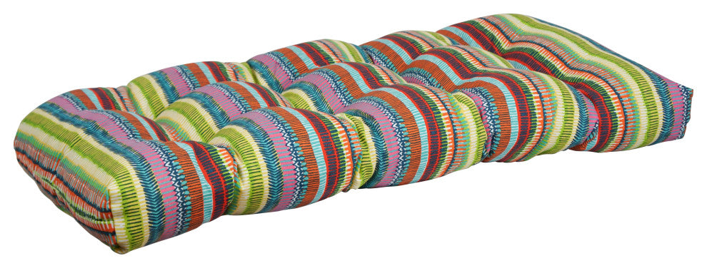 42"X19" U-Shaped Patterned Tufted Settee/Bench Cushion, Baranquilla Sky