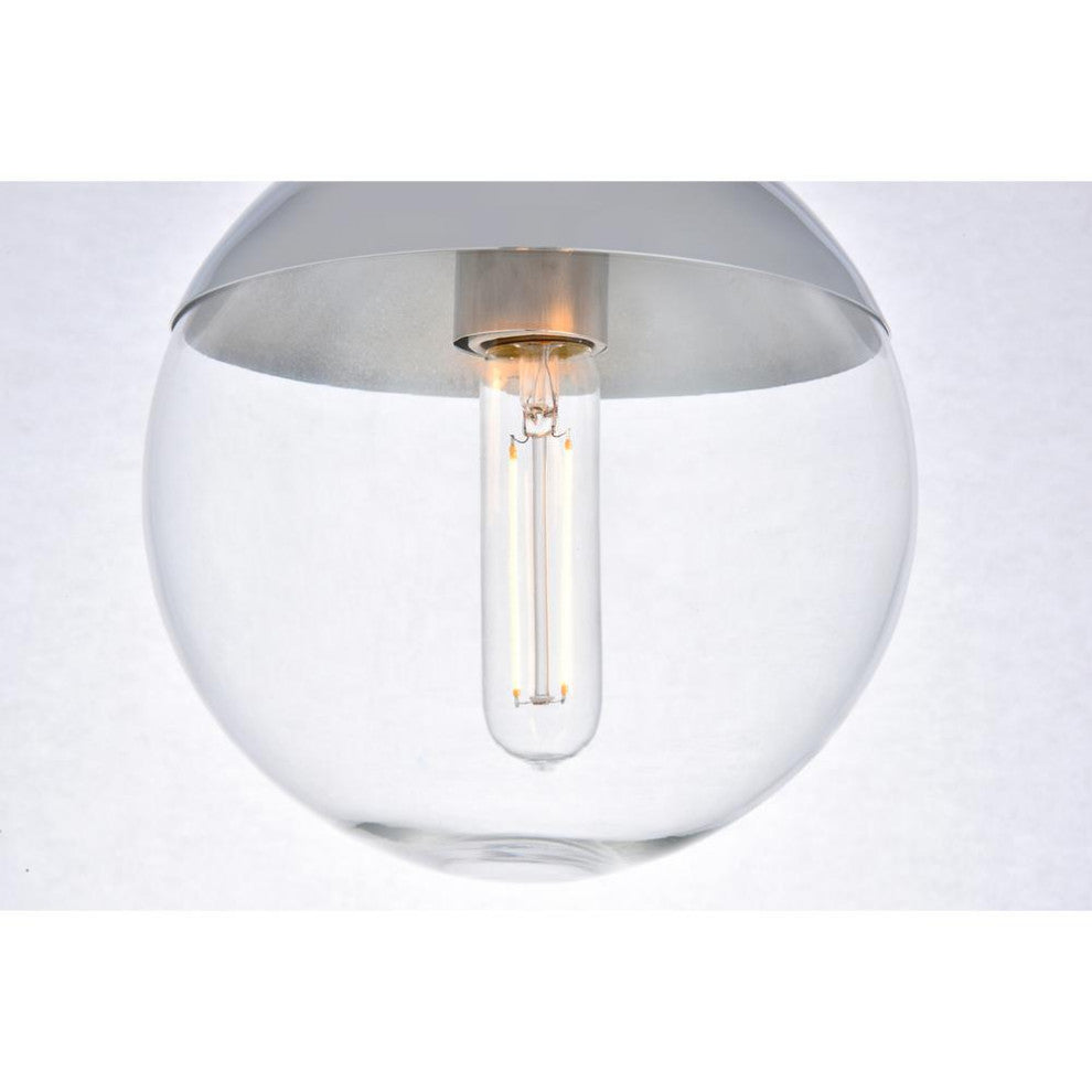 Eclipse 1 Light Chrome Flush Mount With Clear Glass