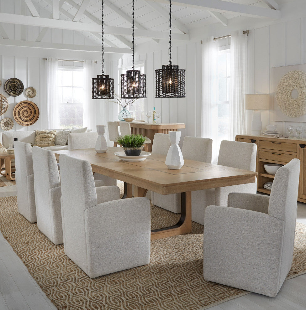 Parker House Escape Dining 84" Rectangular Table With 8 caster chairs
