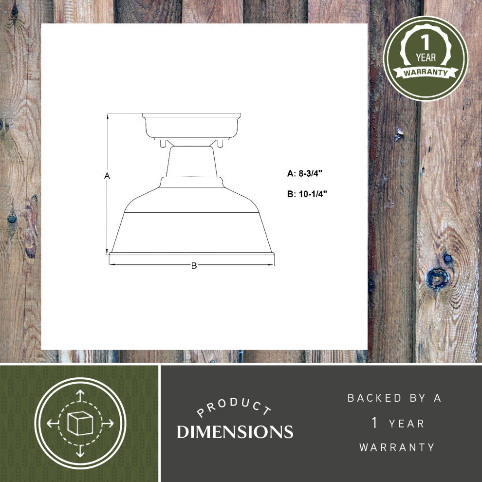 Cody Oil Rubbed Bronze and Light Gold Farmhouse Outdoor Flush Ceiling Light