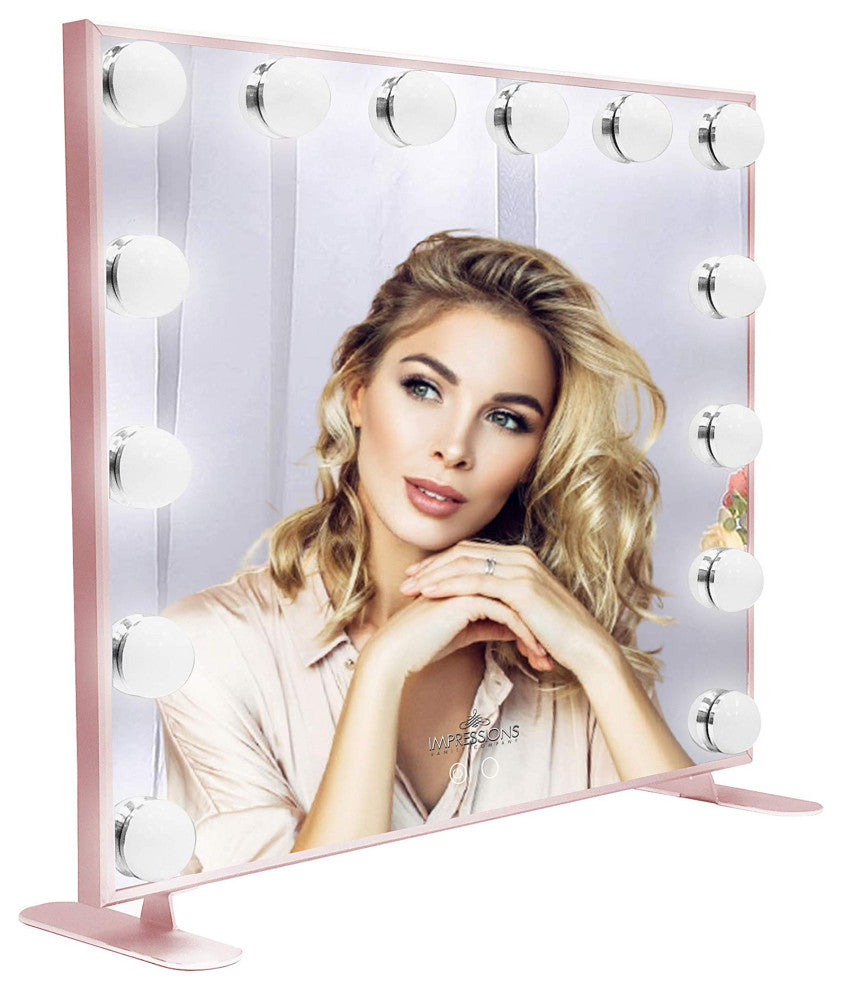 Hollywood Touch Duo Tone Wide LED Makeup Mirror, Rose Gold