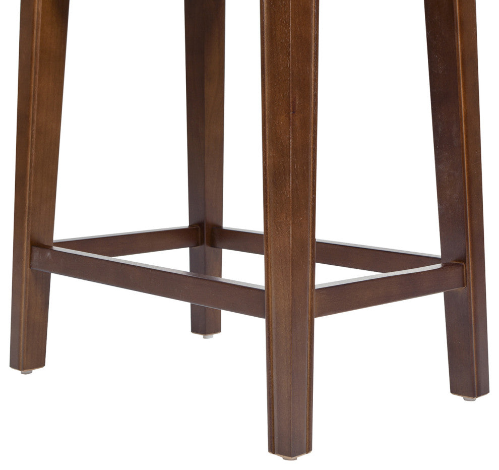 Barlow 24.5" Top Grain Leather Backless Saddle Counter Stool, Bourbon Brown
