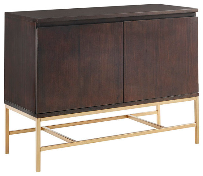 Martha Stewart Allister Modern Accent Cabinet Contemporary Chest, Gold Base