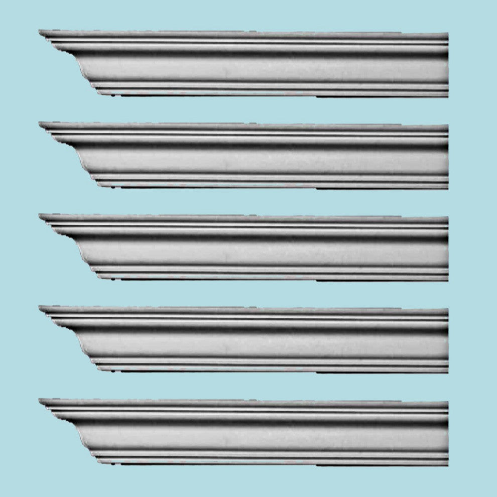 Cornice White Urethane Bellington Simple Design 5 Pieces Totaling 480" Length