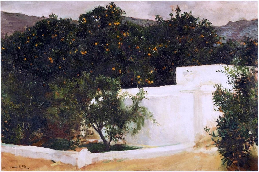 Joaquin Sorolla Y Bastida Orange Trees on the Road to Seville Wrapped Canvas