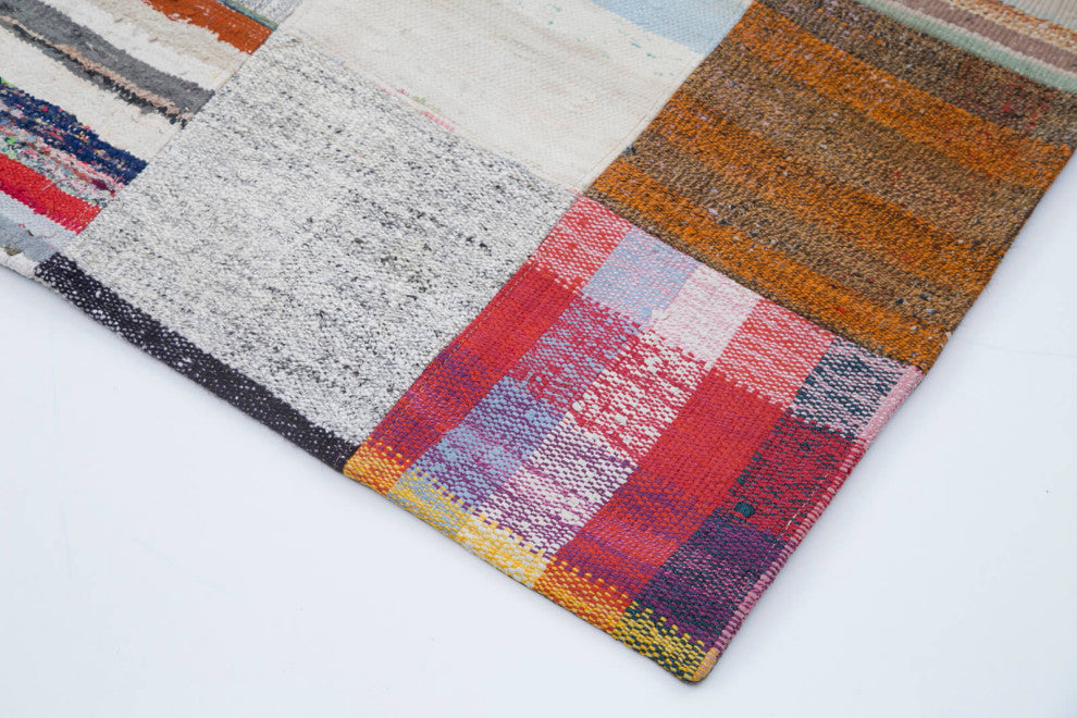 Rug N Carpet - Handmade Turkish 7' 9'' x 9' 10'' Tribal Patchwork Kilim Rug