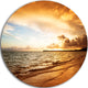 Amazing Sunrise At Atlantic Ocean, Seashore Disc Metal Wall Art, 23"